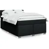 Image de vidaXL Sommier Ã  lattes de lit avec matelas Noir 140x200 cm Tissu