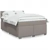 Image de vidaXL Sommier Ã  lattes de lit avec matelas Taupe 140x200 cm Tissu