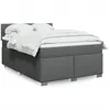 Image de vidaXL Sommier Ã  lattes de lit avec matelas Gris foncÃ© 160x200cm Tissu