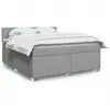 Image de vidaXL Sommier Ã  lattes de lit avec matelas Gris clair 180x200cm Tissu