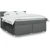 Image de vidaXL Sommier Ã  lattes de lit avec matelas Gris foncÃ© 180x200cm Tissu
