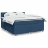 Image de vidaXL Sommier Ã  lattes de lit avec matelas Bleu 180x200 cm Tissu