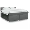 Image de vidaXL Sommier Ã  lattes de lit avec matelas Gris foncÃ© 180x200cm Tissu