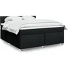 Image de vidaXL Sommier Ã  lattes de lit avec matelas Noir 180x200 cm Tissu