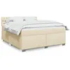 Image de vidaXL Sommier Ã  lattes de lit avec matelas CrÃ¨me 180x200 cm Tissu