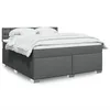 Image de vidaXL Sommier Ã  lattes de lit avec matelas Gris foncÃ© 180x200cm Tissu