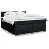 Image de vidaXL Sommier Ã  lattes de lit avec matelas Noir 180x200 cm Tissu