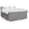 Image de vidaXL Sommier Ã  lattes de lit avec matelas Taupe 200x200 cm Tissu
