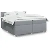 Image de vidaXL Sommier Ã  lattes de lit avec matelas Gris clair 200x200cm Tissu