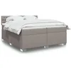 Image de vidaXL Sommier Ã  lattes de lit avec matelas Taupe 200x200 cm Tissu