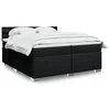 Image de vidaXL Sommier Ã  lattes de lit avec matelas Noir 200x200 cm Tissu