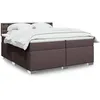 Image de vidaXL Sommier Ã  lattes de lit avec matelas Marron foncÃ© 200x200 cm