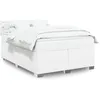 Image de vidaXL Sommier Ã  lattes de lit avec matelas Blanc 160x200cm Similicuir