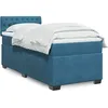 Image de vidaXL Sommier Ã  lattes de lit avec matelas bleu 90x190 cm velours