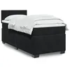 Image de vidaXL Sommier Ã  lattes de lit avec matelas Noir 90x200 cm Velours