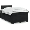 Image de vidaXL Sommier Ã  lattes de lit avec matelas noir 120x190 cm velours