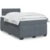 Image de vidaXL Sommier Ã  lattes de lit et matelas Gris foncÃ© 120x200cm Velours