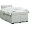 Image de vidaXL Sommier Ã  lattes de lit et matelas Gris clair 120x200cm Velours