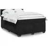 Image de vidaXL Sommier Ã  lattes de lit avec matelas Noir 140x190 cm Velours