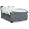 Image de vidaXL Sommier Ã  lattes de lit et matelas Gris foncÃ© 140x190cm Velours