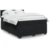 Image de vidaXL Sommier Ã  lattes de lit avec matelas Noir 140x190 cm Velours