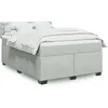 Image de vidaXL Sommier Ã  lattes de lit et matelas Gris clair 140x190cm Velours