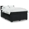 Image de vidaXL Sommier Ã  lattes de lit avec matelas Noir 140x190 cm Velours