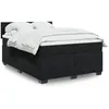 Image de vidaXL Sommier Ã  lattes de lit avec matelas Noir 140x200 cm Velours