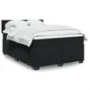 Image de vidaXL Sommier Ã  lattes de lit avec matelas Noir 140x200 cm Velours