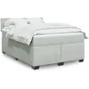 Image de vidaXL Sommier Ã  lattes de lit et matelas Gris clair 160x200cm Velours