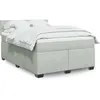 Image de vidaXL Sommier Ã  lattes de lit et matelas Gris clair 160x200cm Velours