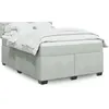 Image de vidaXL Sommier Ã  lattes de lit et matelas Gris clair 160x200cm Velours
