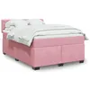 Image de vidaXL Sommier Ã  lattes de lit avec matelas Rose 160x200 cm Velours