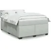 Image de vidaXL Sommier Ã  lattes de lit et matelas Gris clair 160x200cm Velours