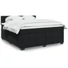 Image de vidaXL Sommier Ã  lattes de lit avec matelas Noir 180x200 cm Velours