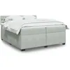 Image de vidaXL Sommier Ã  lattes de lit et matelas Gris clair 200x200cm Velours
