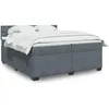 Image de vidaXL Sommier Ã  lattes de lit et matelas Gris foncÃ© 200x200cm Velours