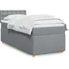 Image de vidaXL Sommier Ã  lattes de lit avec matelas gris clair 80x200 cm tissu