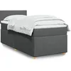 Image de vidaXL Sommier Ã  lattes de lit et matelas Gris foncÃ© 90x190 cm Tissu
