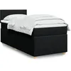 Image de vidaXL Sommier Ã  lattes de lit avec matelas Noir 90x190 cm Tissu