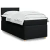 Image de vidaXL Sommier Ã  lattes de lit avec matelas Noir 90x200 cm Tissu