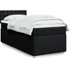 Image de vidaXL Sommier Ã  lattes de lit avec matelas Noir 90x200 cm Tissu