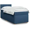 Image de vidaXL Sommier Ã  lattes de lit avec matelas Bleu 100x200 cm Tissu