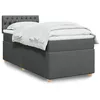Image de vidaXL Sommier Ã  lattes de lit avec matelas Gris foncÃ© 100x200cm Tissu