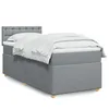 Image de vidaXL Sommier Ã  lattes de lit avec matelas Gris clair 100x200cm Tissu