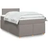 Image de vidaXL Sommier Ã  lattes de lit avec matelas taupe 120x190 cm tissu