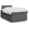 Image de vidaXL Sommier Ã  lattes de lit avec matelas gris foncÃ© 120x190cm tissu