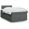 Image de vidaXL Sommier Ã  lattes de lit avec matelas gris foncÃ© 120x190cm tissu