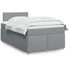 Image de vidaXL Sommier Ã  lattes de lit avec matelas Gris clair 120x200cm Tissu