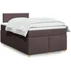 Image de vidaXL Sommier Ã  lattes de lit avec matelas Marron foncÃ© 120x200 cm